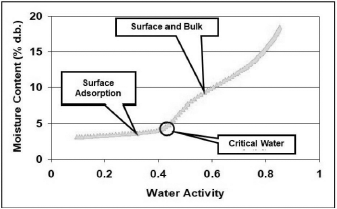 Figure 3. Dynamic isotherm of spray dried milk powder