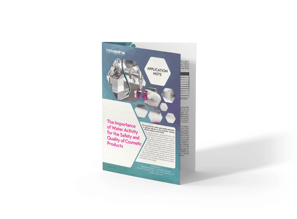 Novasina Application Note - The importance of water activity for the safety and quality of cosmetic products - Mockup Image
