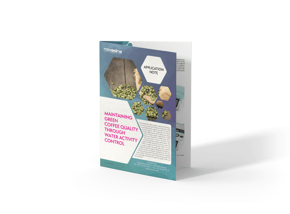 Novasina Application Note - Maintaining green coffee quality through water activity control - Mockup Image