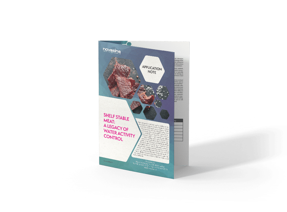 Novasina Application Note - Shelf stable meat: A legacy of water activity control - Mockup Image