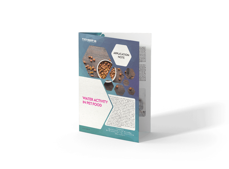 Novasina Application Note - Water activity in pet food - Mockup Image