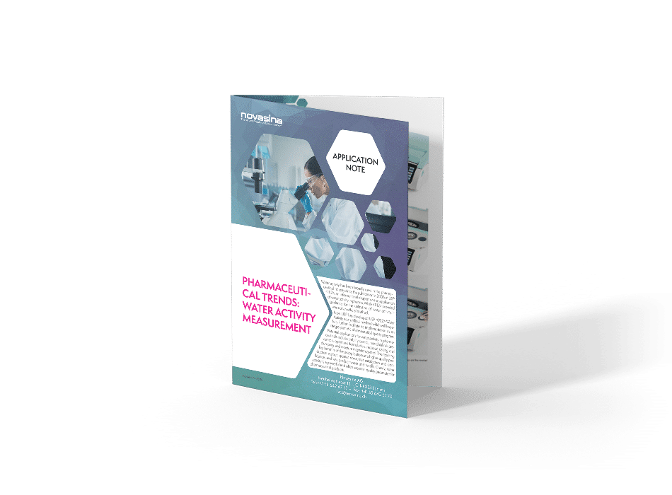 Novasina Application Note - Pharmaceutical trends: Water activity measurement - Mockup Image