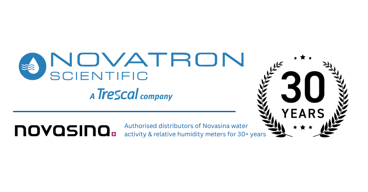 30+ years authorised Novasina distributor logo in colour